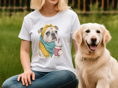 Funny Pug Shirt – Vintage-Inspired Dog Lover Tee with Milkshake Art
